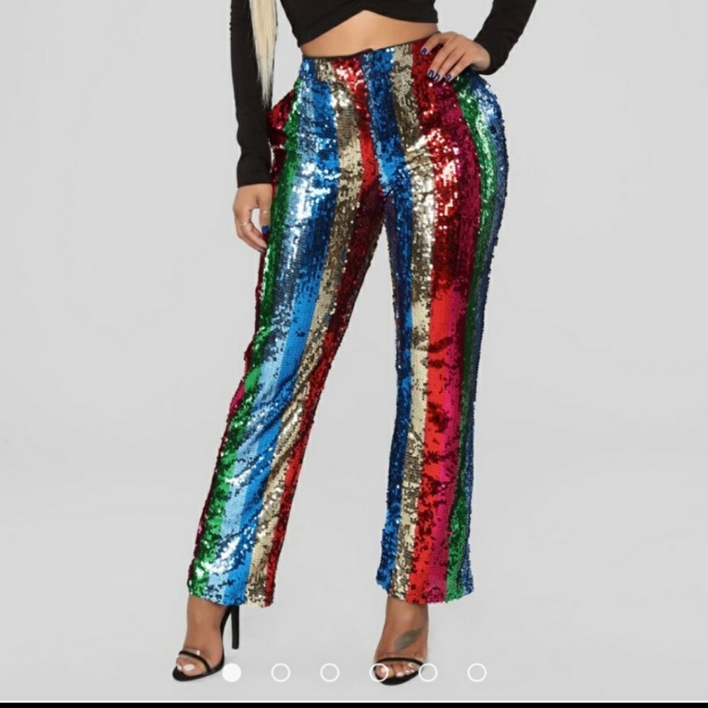COPY - Rainbow sequin pants NWT